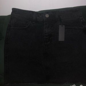 Black Faded Denim skirt